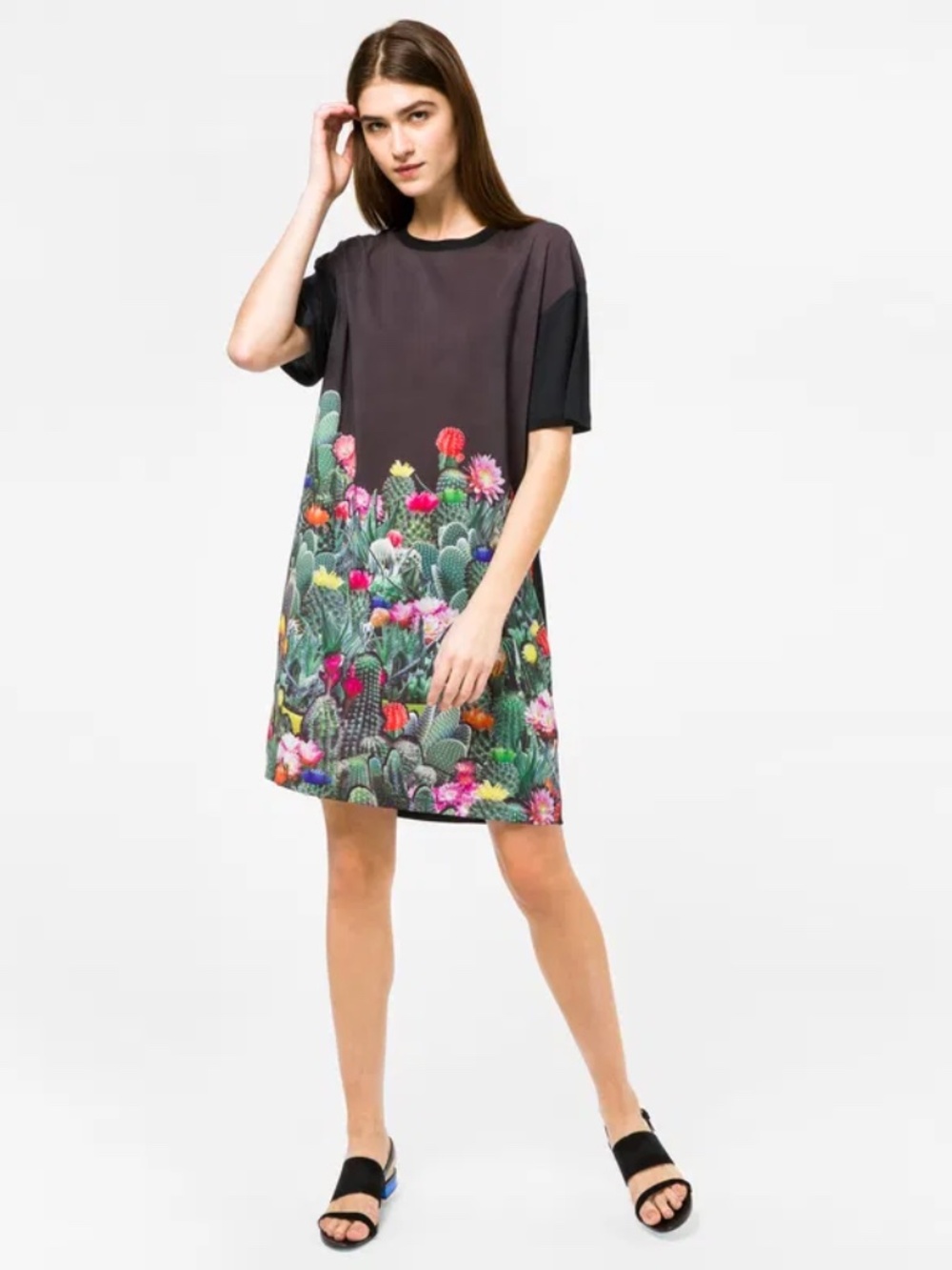 Paul Smith, Cactus Graphic, Modal, Short-Sleeved T-Shirt Dress: Size XL